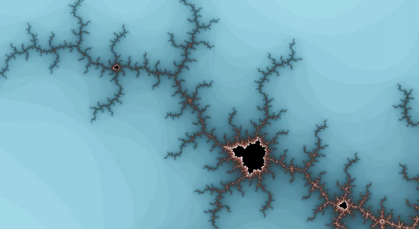 Mandelbrot detail view highlighting self-similar structures.