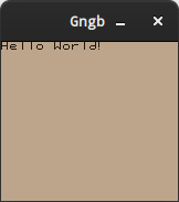 The 'Hello world' ROM running in the emulator