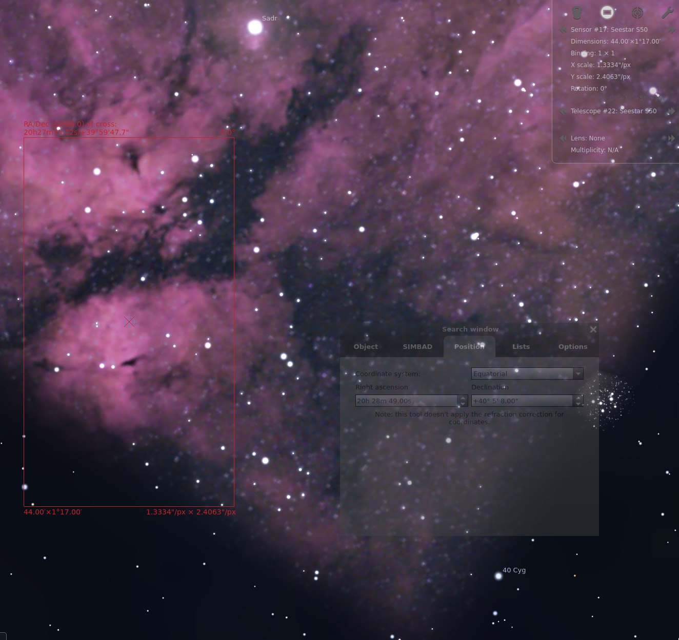 Seestar s50 in Stellarium