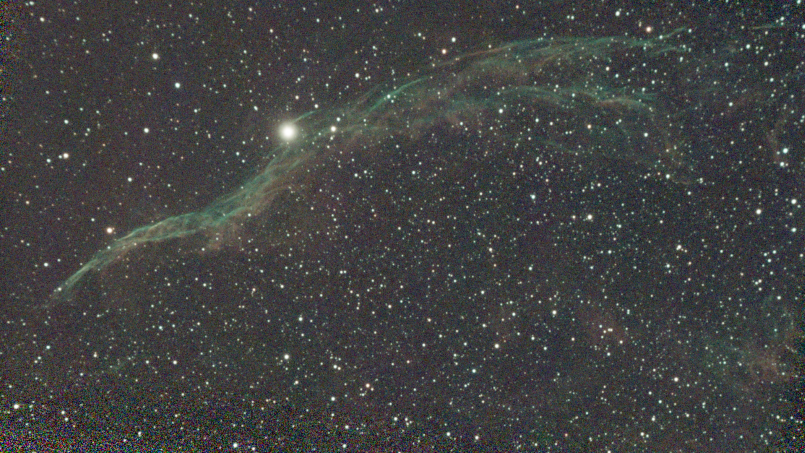 Stacked, unprocessed photo of NGC6960