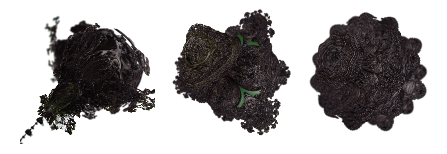 Example configurations of the Mandelbulb fractal